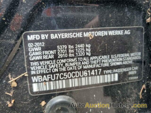 BMW 5 SERIES XI, WBAFU7C50CDU61417