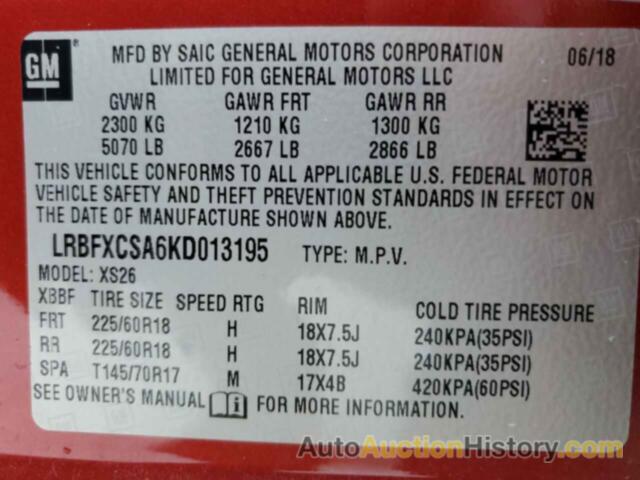 BUICK ENVISION ESSENCE, LRBFXCSA6KD013195