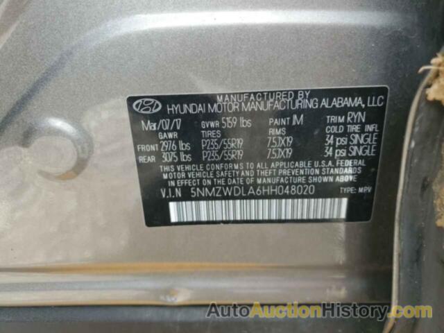 HYUNDAI SANTA FE, 5NMZWDLA6HH048020