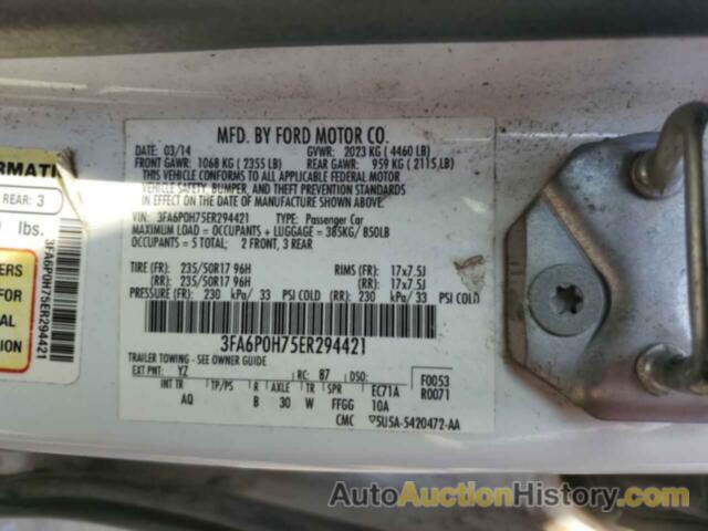 FORD FUSION SE, 3FA6P0H75ER294421