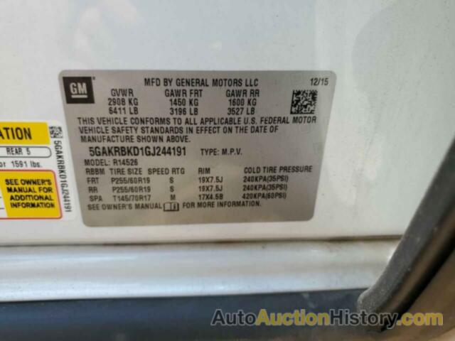 BUICK ENCLAVE, 5GAKRBKD1GJ244191