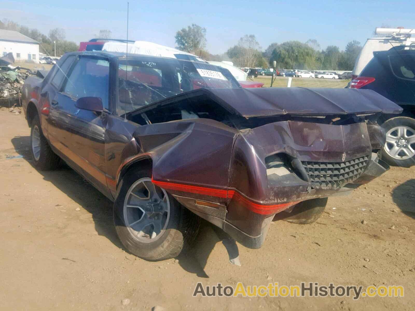 1987 CHEVROLET MONTECARLO, 1G1GZ11G7HP112618