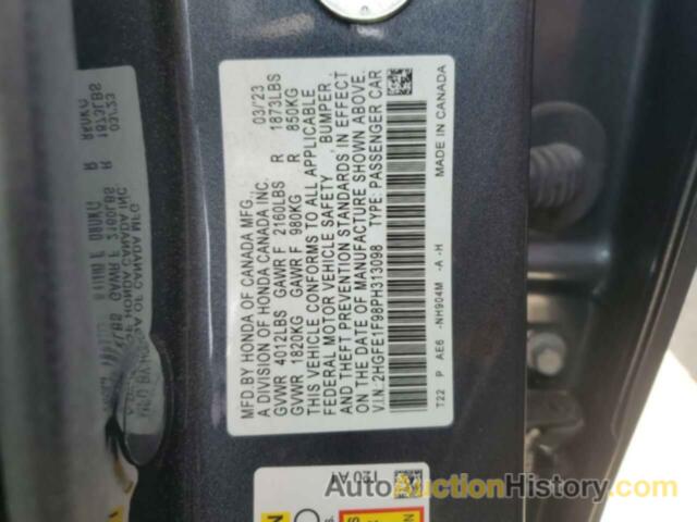 HONDA CIVIC TOURING, 2HGFE1F98PH313098