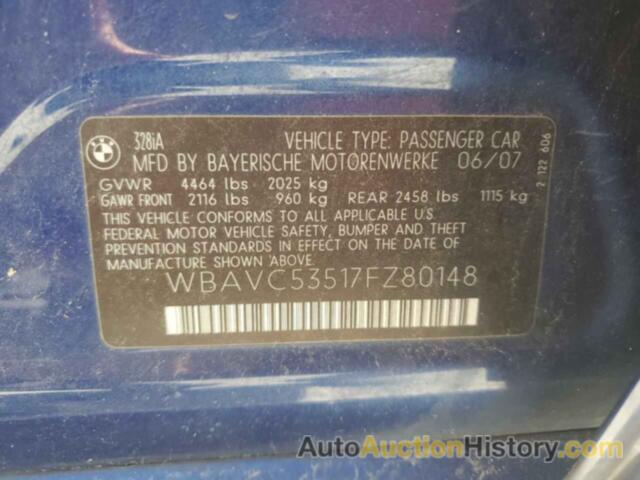 BMW 3 SERIES I SULEV, WBAVC53517FZ80148