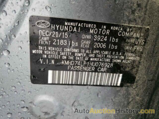 HYUNDAI ELANTRA SE, KMHD74LF1HU076928