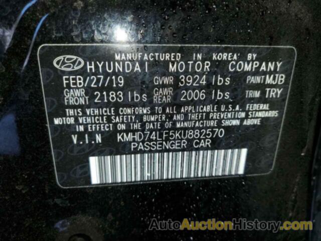 HYUNDAI ELANTRA SE, KMHD74LF5KU882570