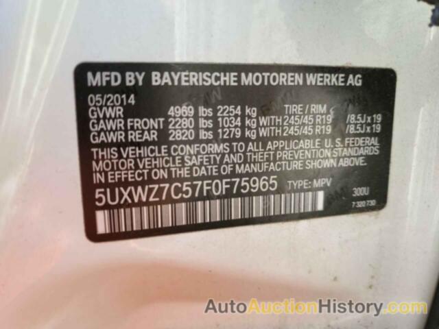 BMW X3 SDRIVE28I, 5UXWZ7C57F0F75965