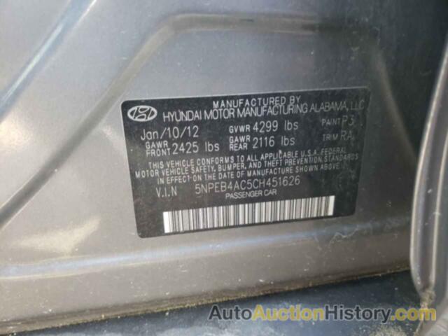 HYUNDAI SONATA GLS, 5NPEB4AC5CH451626