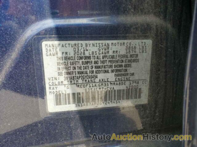 NISSAN SENTRA S, 3N1AB7AP2GY249454