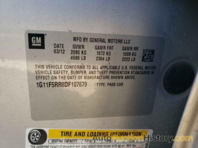 CHEVROLET MALIBU 2LT, 1G11F5RR8DF107679