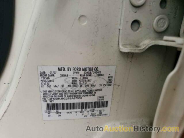 FORD EDGE SEL PLUS, 2FMDK39C27BA67536