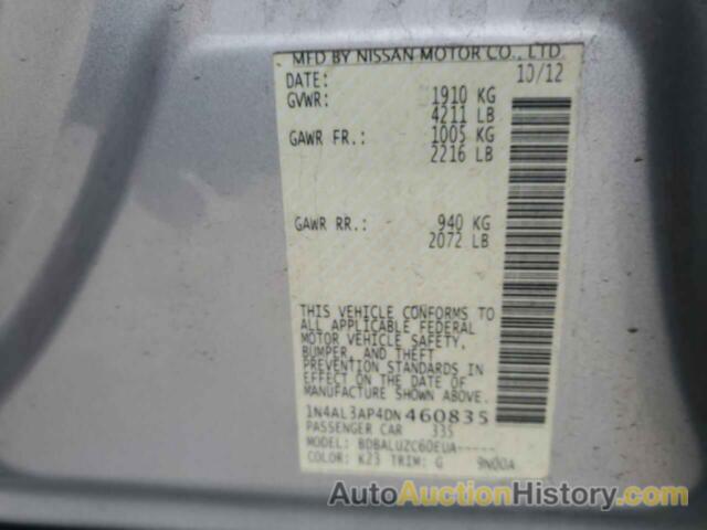 NISSAN ALTIMA 2.5, 1N4AL3AP4DN460835