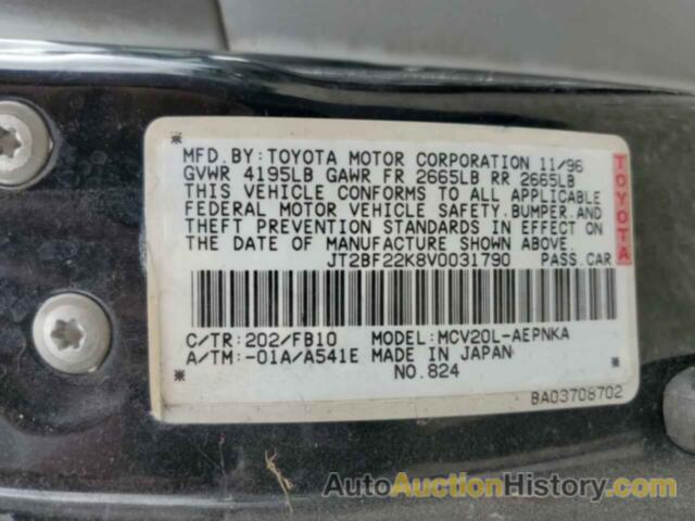 TOYOTA CAMRY LE, JT2BF22K8V0031790