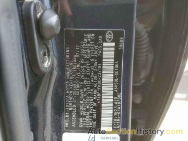 TOYOTA CAMRY BASE, 4T4BF1FK9CR239194