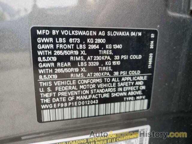 VOLKSWAGEN TOUAREG V6, WVGEF9BP1ED012043