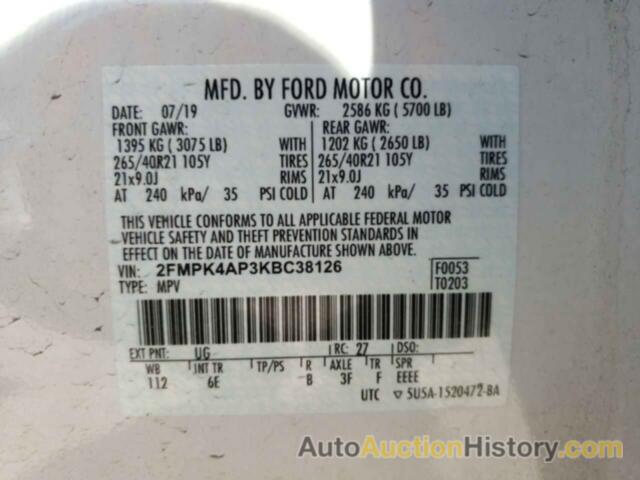 FORD EDGE ST, 2FMPK4AP3KBC38126