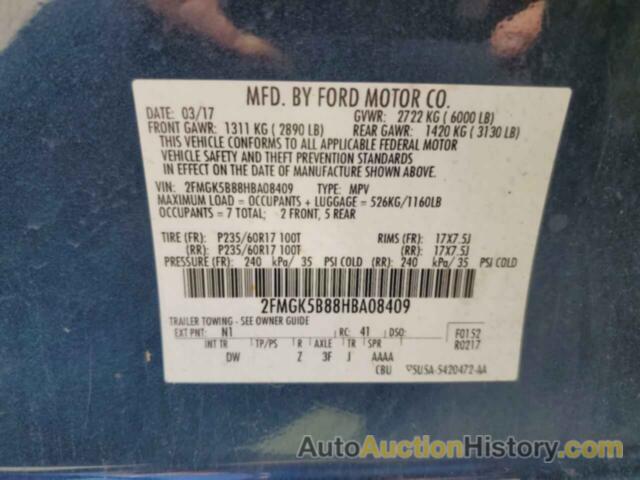 FORD FLEX SE, 2FMGK5B88HBA08409