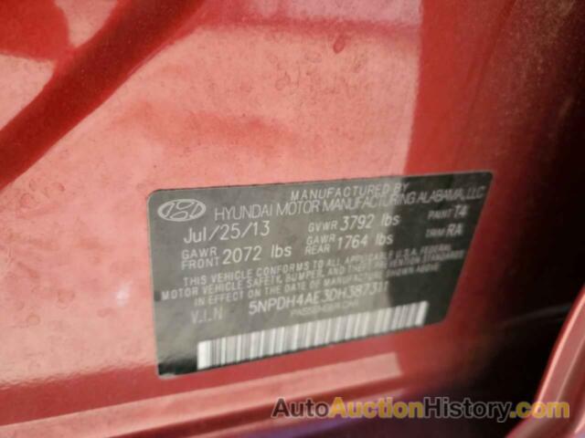 HYUNDAI ELANTRA GLS, 5NPDH4AE3DH387311