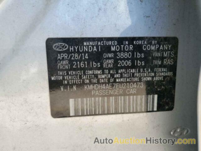 HYUNDAI ELANTRA SE, KMHDH4AE7EU210473