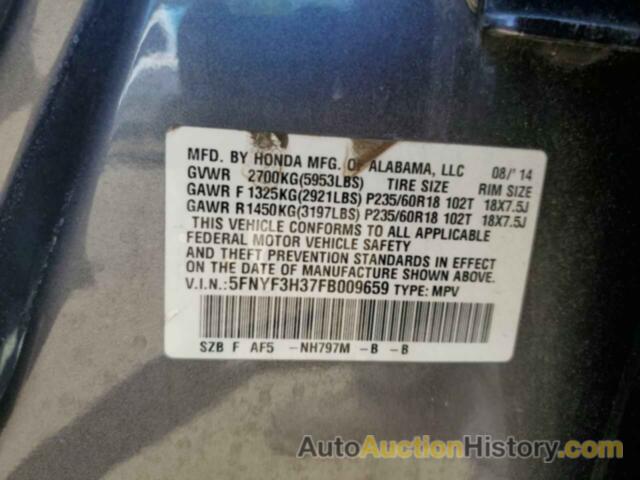 HONDA PILOT SE, 5FNYF3H37FB009659