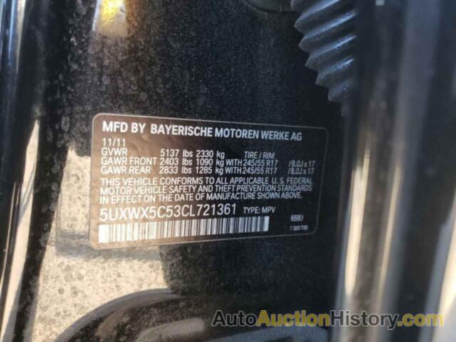 BMW X3 XDRIVE28I, 5UXWX5C53CL721361