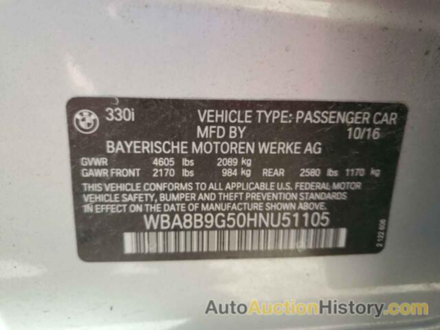 BMW 3 SERIES I, WBA8B9G50HNU51105
