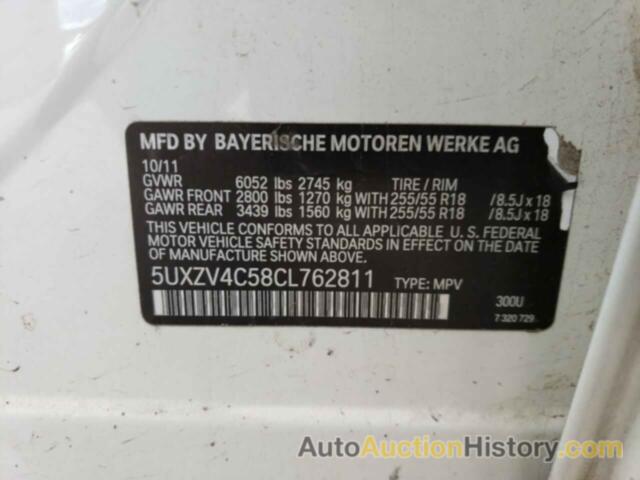 BMW X5 XDRIVE35I, 5UXZV4C58CL762811