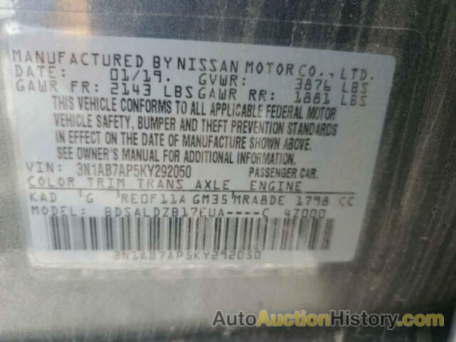 NISSAN SENTRA S, 3N1AB7AP5KY292050