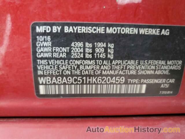 BMW 3 SERIES I, WBA8A9C51HK620459