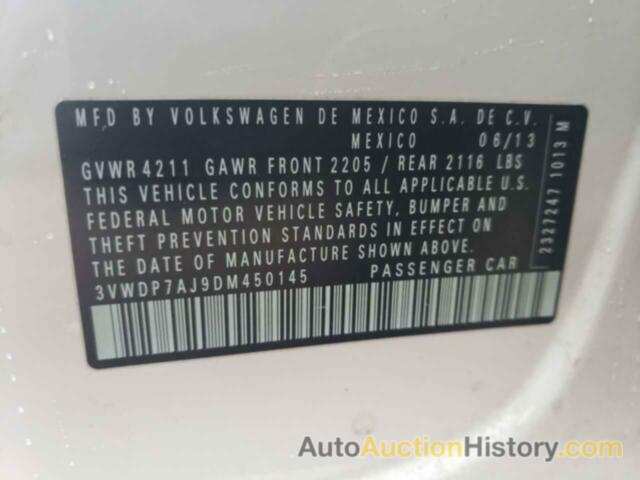 VOLKSWAGEN JETTA SE, 3VWDP7AJ9DM450145