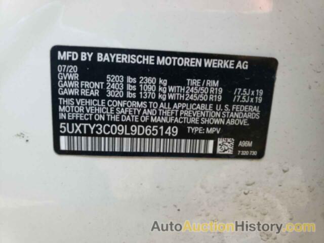 BMW X3 SDRIVE30I, 5UXTY3C09L9D65149