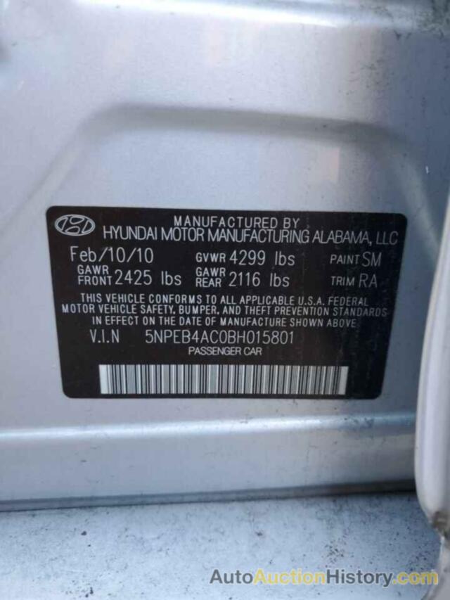 HYUNDAI SONATA GLS, 5NPEB4AC0BH015801