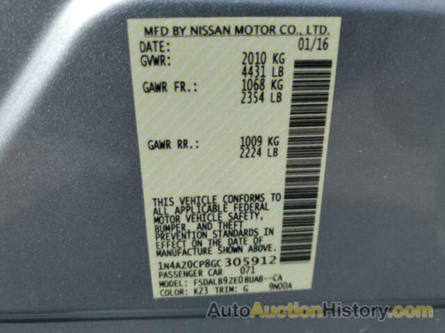 NISSAN LEAF S, 1N4AZ0CP8GC305912