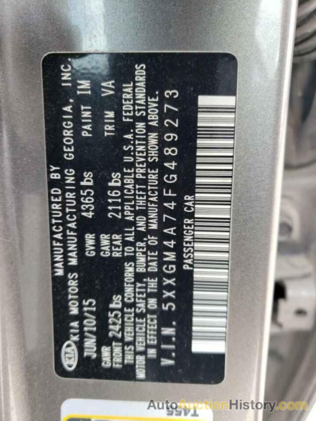 KIA OPTIMA LX, 5XXGM4A74FG489273