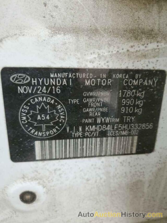 HYUNDAI ELANTRA SE, KMHD84LF5HU332856