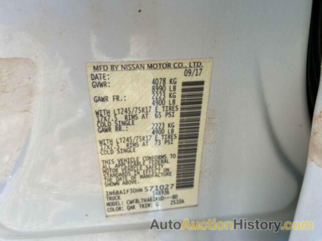 NISSAN TITAN S, 1N6BA1F30HN571027