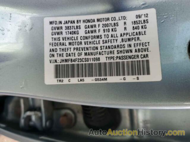 HONDA CIVIC HYBRID, JHMFB4F23CS011098