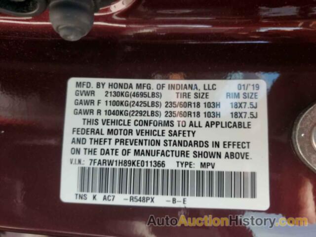 HONDA CRV EXL, 7FARW1H89KE011366