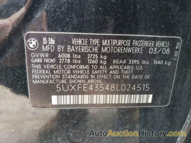 BMW X5 3.0I, 5UXFE43548L024515