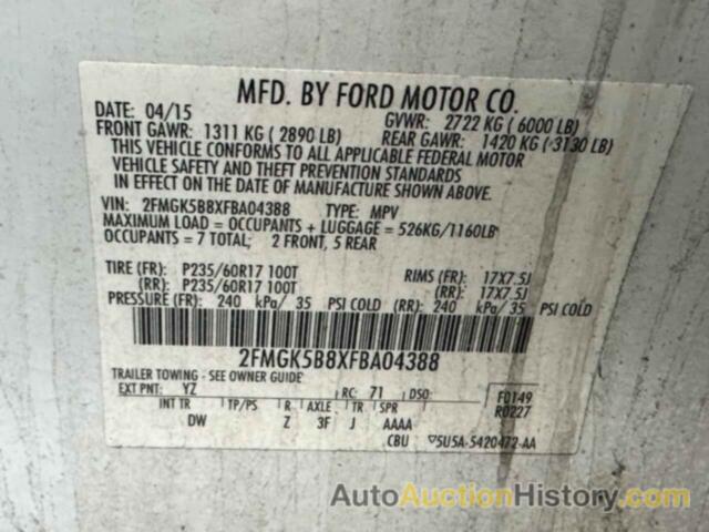 FORD FLEX SE, 2FMGK5B8XFBA04388