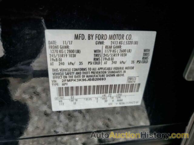 FORD EDGE TITANIUM, 2FMPK3K96JBB20693