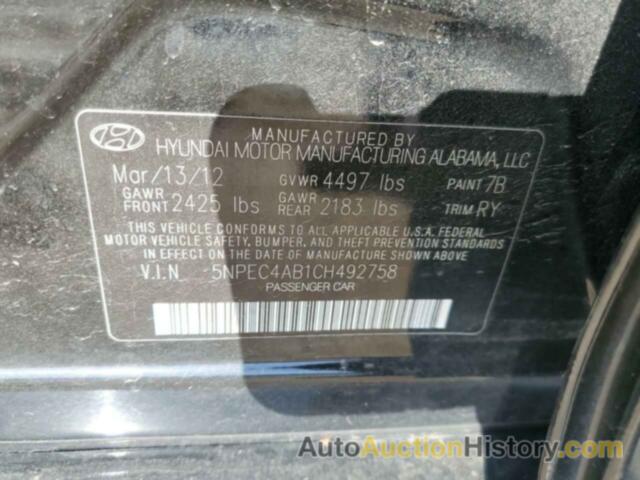 HYUNDAI SONATA SE, 5NPEC4AB1CH492758