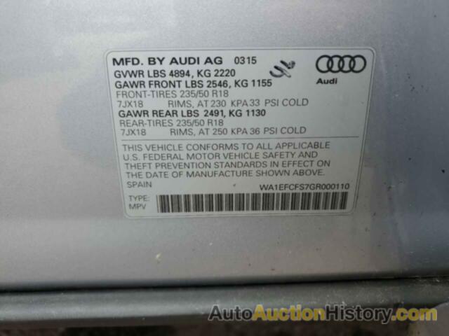 AUDI Q3 PREMIUM PLUS, WA1EFCFS7GR000110