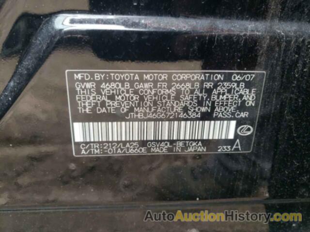 LEXUS ES350 350, JTHBJ46G672146384