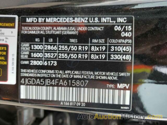 MERCEDES-BENZ M-CLASS 350, 4JGDA5JB4FA615807