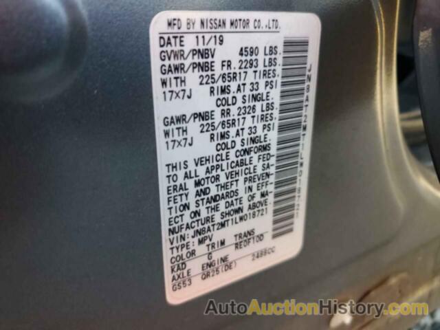 NISSAN ROGUE S, JN8AT2MT1LW018721