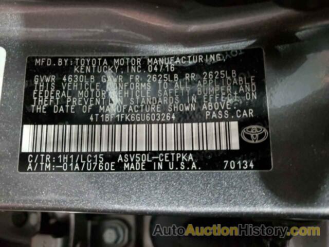 TOYOTA CAMRY LE, 4T1BF1FK6GU603264
