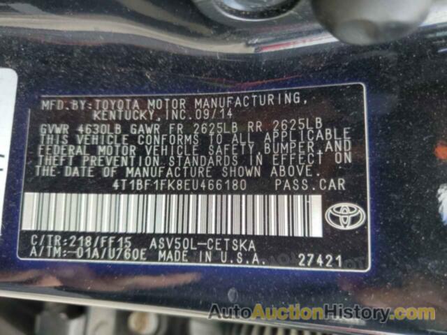 TOYOTA CAMRY L, 4T1BF1FK8EU466180