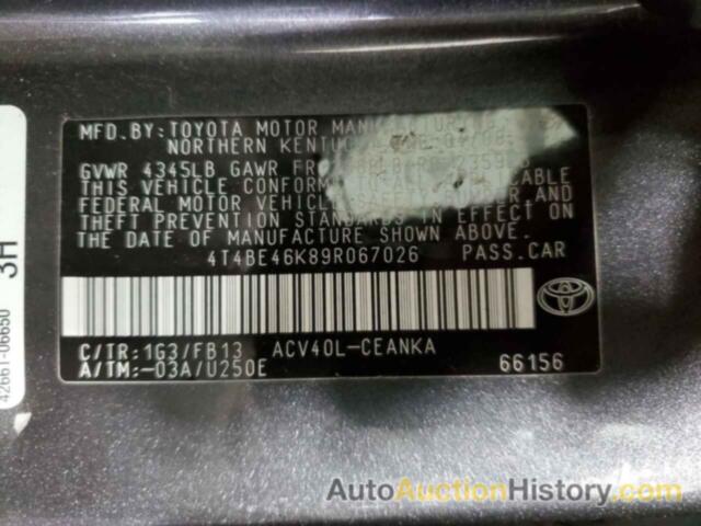 TOYOTA CAMRY BASE, 4T4BE46K89R067026