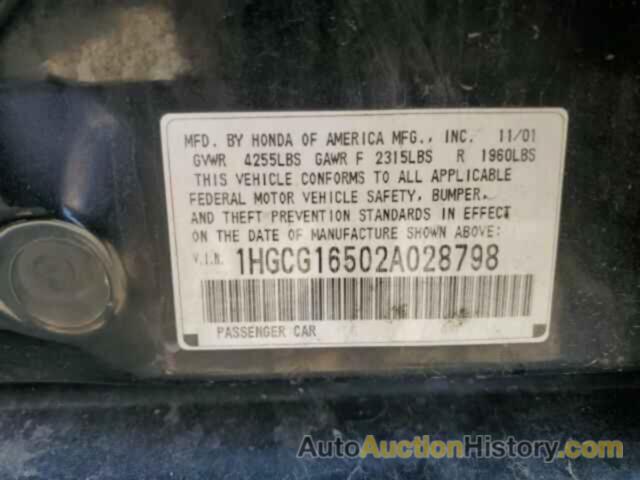 HONDA ACCORD EX, 1HGCG16502A028798